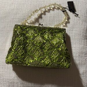 Green Beaded Women Bag